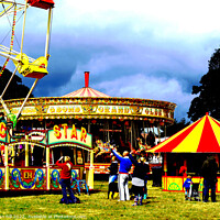 Buy canvas prints of Country show funfair, Nottinghamshire, UK. by john hill
