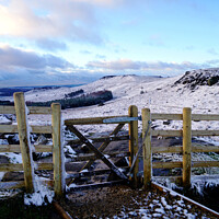 Buy canvas prints of Higger Tor in Winter, Derbyshire. by john hill