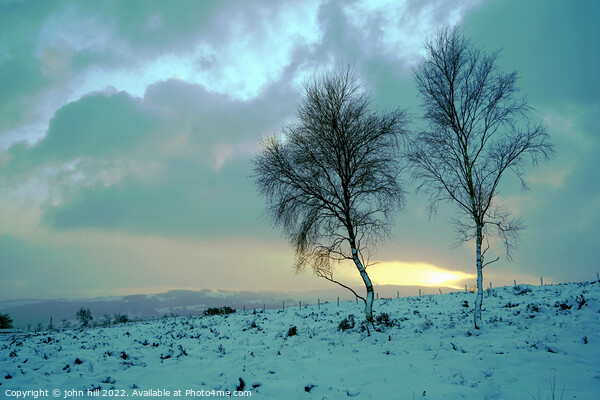 Winter at dawn in Derbyshire. Picture Board by john hill