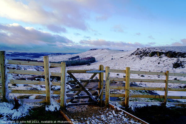 Higger Tor and Carl Wark in Winter Picture Board by john hill