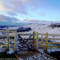 Buy canvas prints of Higger Tor and Carl Wark in Winter by john hill