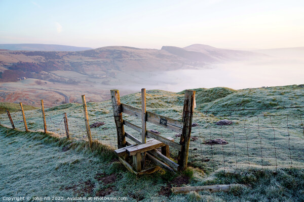 Mist in the valley at Winnats pass, Derbyshire Picture Board by john hill