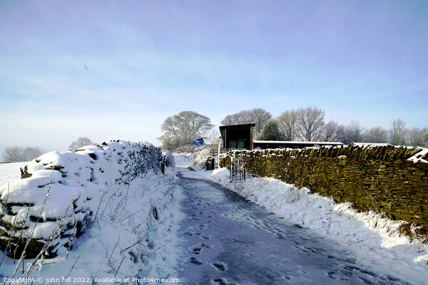 Country lane in Winter. Picture Board by john hill