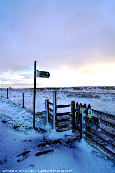 Burbage Edge footoath in Winter, Derbyshire. Picture Board by john hill