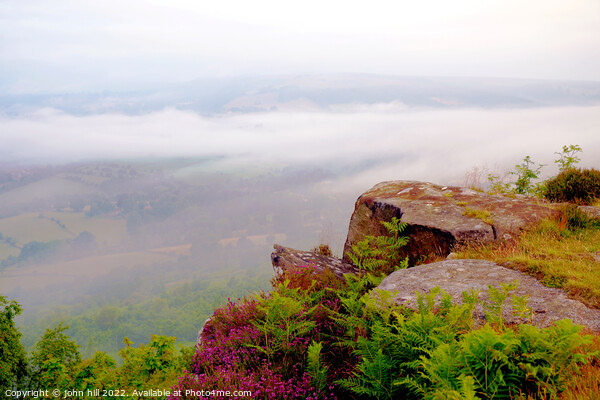 Morning mist from Baslow edge Derbyshire Picture Board by john hill