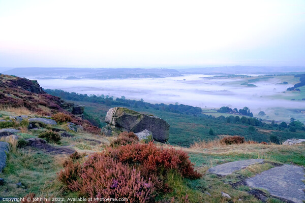 Morning mist Curbar edge, Derbyshire. Picture Board by john hill