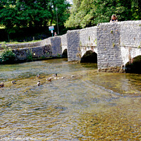 Buy canvas prints of Sheepwash bridge, Ashford in the water Derbyshire by john hill
