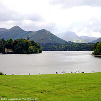 Buy canvas prints of Catbells over Derwentwater Cumbria by john hill