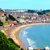 Buy canvas prints of Scarborough South beach Yorkshire (portrait) by john hill