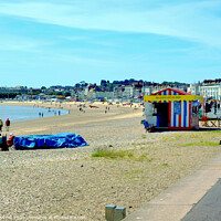 Buy canvas prints of Weymouth Beach. by john hill