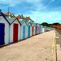 Buy canvas prints of Preston sands beach Huts, Devon. by john hill