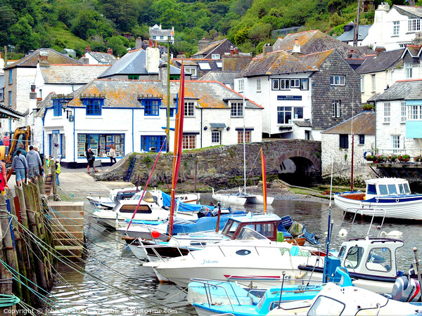 Harbour and town, Polperro, Cornwall. Picture Board by john hill