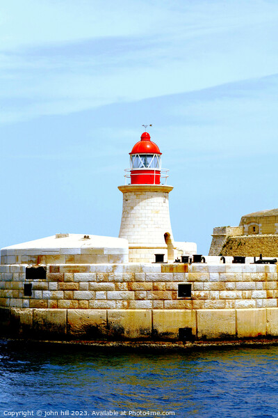 Ricasoli Lighthouse, Grand Harbour, Malta. Picture Board by john hill
