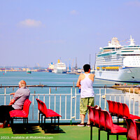 Buy canvas prints of Cruise ships, Southampton. by john hill