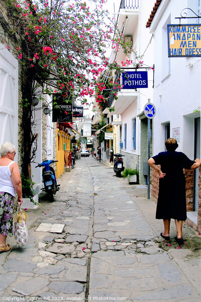 Skiathos Town back street, Greece. Picture Board by john hill