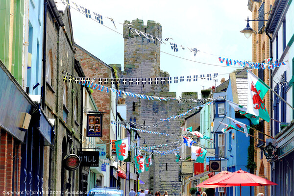Flags and bunting, Caernarfon, North Wales, UK. Picture Board by john hill