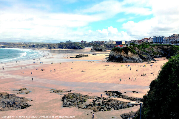 Newquay beaches at Low tide. Picture Board by john hill