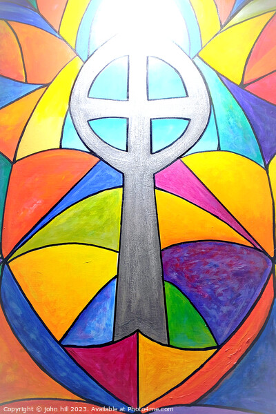 Abstract Religious stained glass window. Picture Board by john hill
