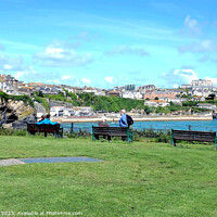 Buy canvas prints of View from Killacourt, Newquay, North Cornwall, UK. by john hill