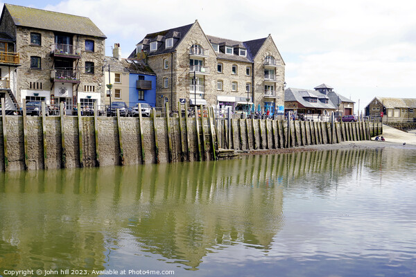 Reflections at Looe quay Cornwall Picture Board by john hill