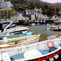 Buy canvas prints of Polpero harbour Cornwall by john hill