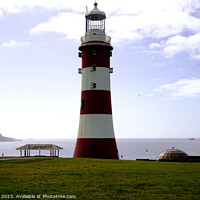Buy canvas prints of Plymouth Hoe with Smeaton's Lighthouse. by john hill