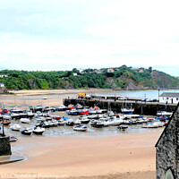 Buy canvas prints of Low tide, Tenby, South Wales, UK. by john hill