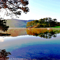 Buy canvas prints of Derwentwater reflections, Kewick, Cumbria by john hill