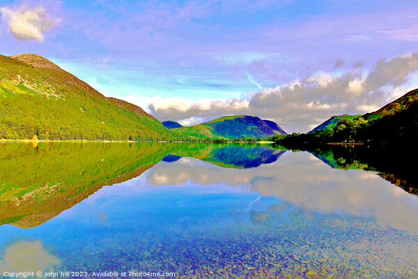 Mellbreak mountain reflections, Buttermere, Cumbria. Picture Board by john hill