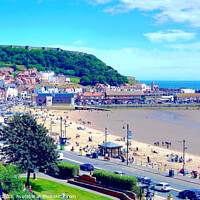 Buy canvas prints of Scarborough South beach, North Yorkshire, UK. by john hill