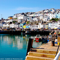 Buy canvas prints of Harbour and quayside, Brixham, Devon, UK. by john hill