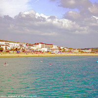 Buy canvas prints of Sandown seafront from the pier. by john hill
