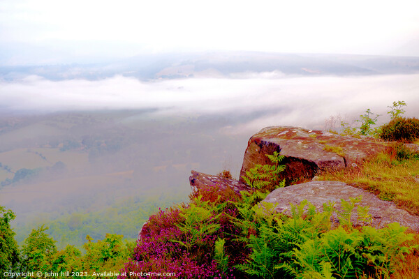 Enchanting Baslow Edge Mist Picture Board by john hill