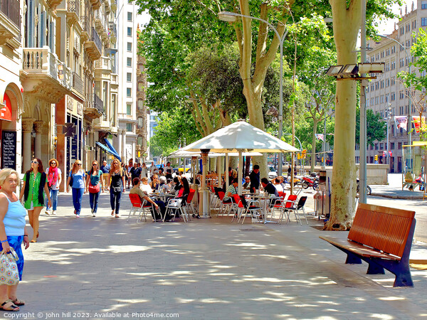 Vibrant Alfresco Scene in Barcelona Picture Board by john hill