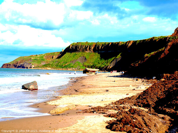 The Erosion of Cayton Bay Picture Board by john hill