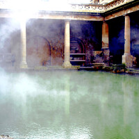 Buy canvas prints of Ancient Roman Baths Alive by john hill