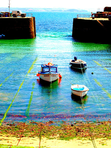 Serene Entrance to Mousehole Harbour Picture Board by john hill