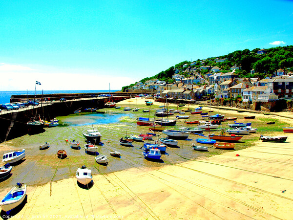 Tranquil Mousehole Harbour Picture Board by john hill