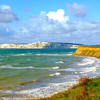 Buy canvas prints of Power and Serenity: A Windy Day at Compton Bay by john hill