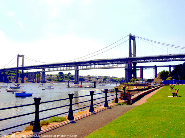 The Iconic Tamar Bridges Picture Board by john hill