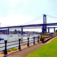 Buy canvas prints of The Iconic Tamar Bridges by john hill