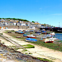 Buy canvas prints of Charming Mousehole Harbour by john hill