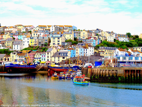 Colourful Brixham Quayside Picture Board by john hill