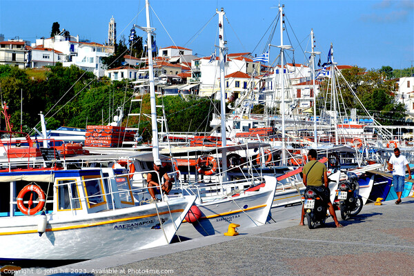 Vibrant Quayside Scene in Skiathos Town Picture Board by john hill