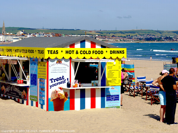 Vibrant Beach Kiosk Scene Picture Board by john hill