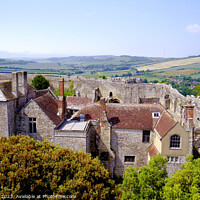 Buy canvas prints of Dominant Carisbrooke Castle by john hill
