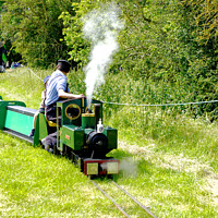 Buy canvas prints of "Enchanting Miniature Steam Train Adventure" by john hill