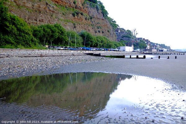 Serene Morning Reflections on Chine Beach Picture Board by john hill