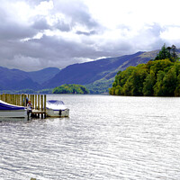 Buy canvas prints of Dramatic Storm Clouds Engulfing Derwentwater Lake by john hill