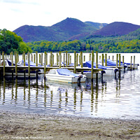 Buy canvas prints of Serene Pillars Embracing Dewentwater's Symphony by john hill